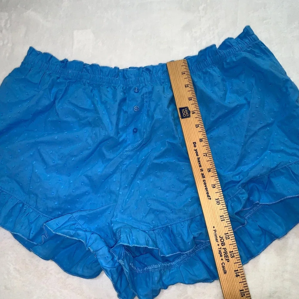 Colsie blue poplin cotton shorts pajamas only size XL new with‎ tags Swiss dot